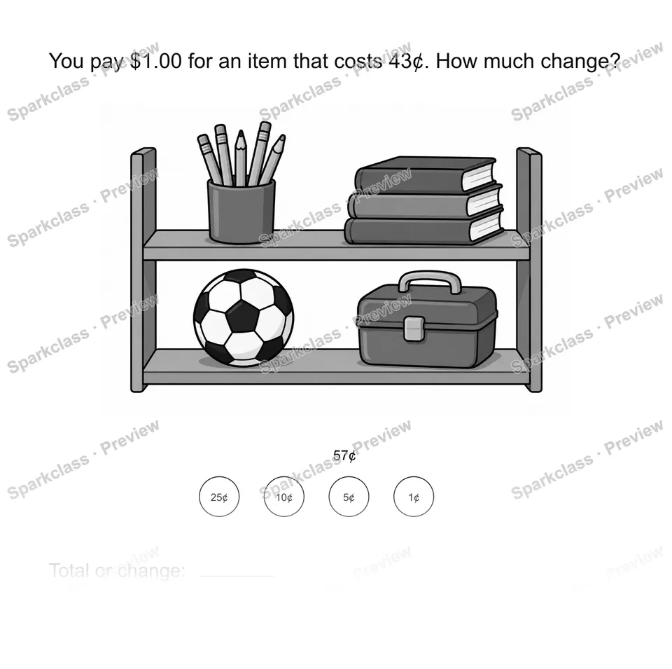 Find the change — Grade 2 problem preview
