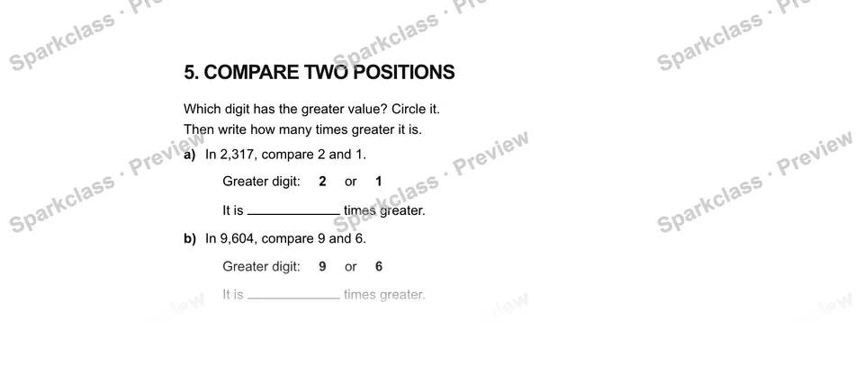 5Compare two positions — Grade 5 problem preview