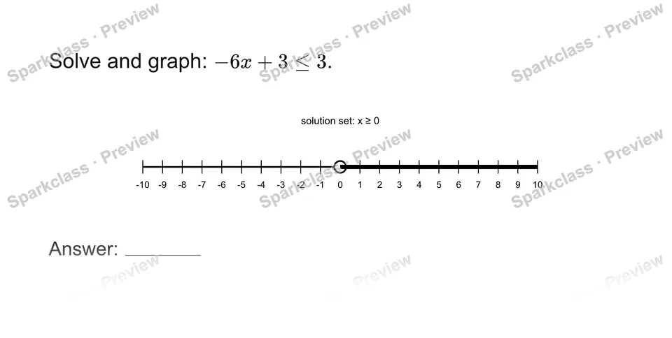 Solve a two-step inequality — Grade 7 problem preview