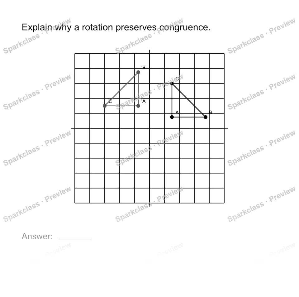 Justify congruence by transformations — Grade 8 problem preview