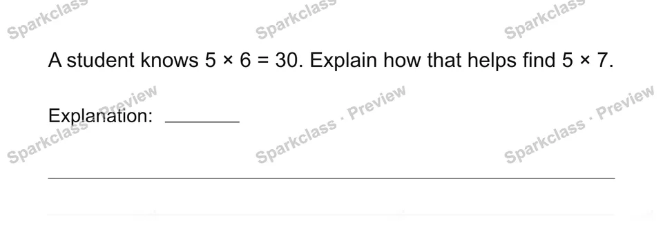 Explain a fact strategy — Grade 3 problem preview