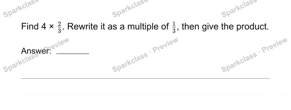 Multiply a fraction by a whole number — Grade 4 problem preview