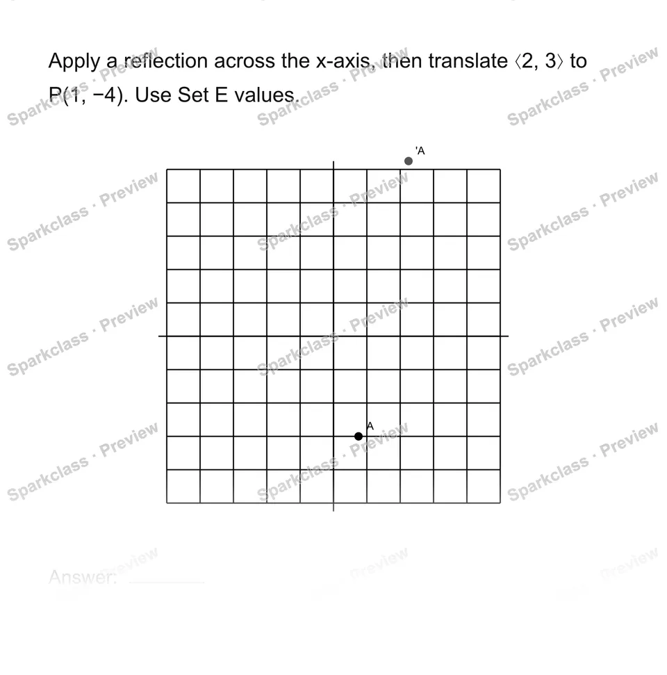 Compose transformations — Grade 8 problem preview