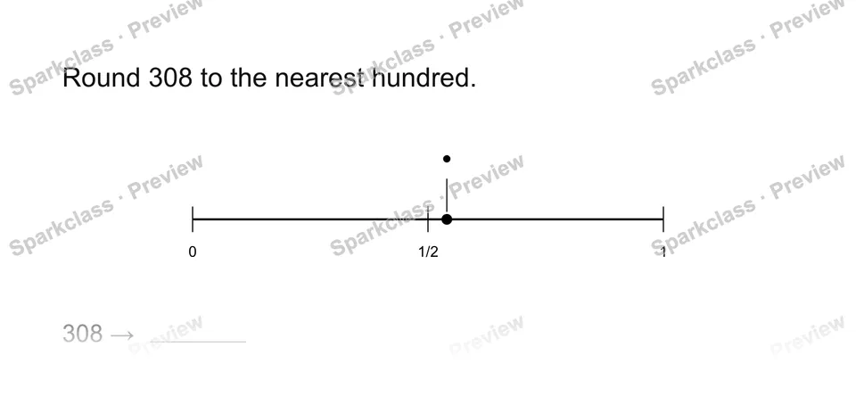 Round to the nearest hundred — Grade 3 problem preview