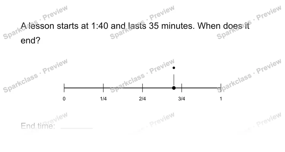 Find elapsed time — Grade 3 problem preview