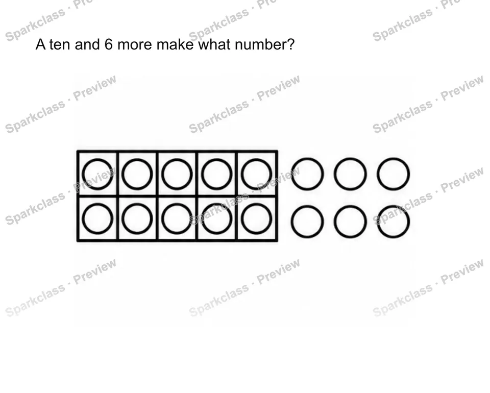Compose 11-19 as ten and some ones — Kindergarten problem preview