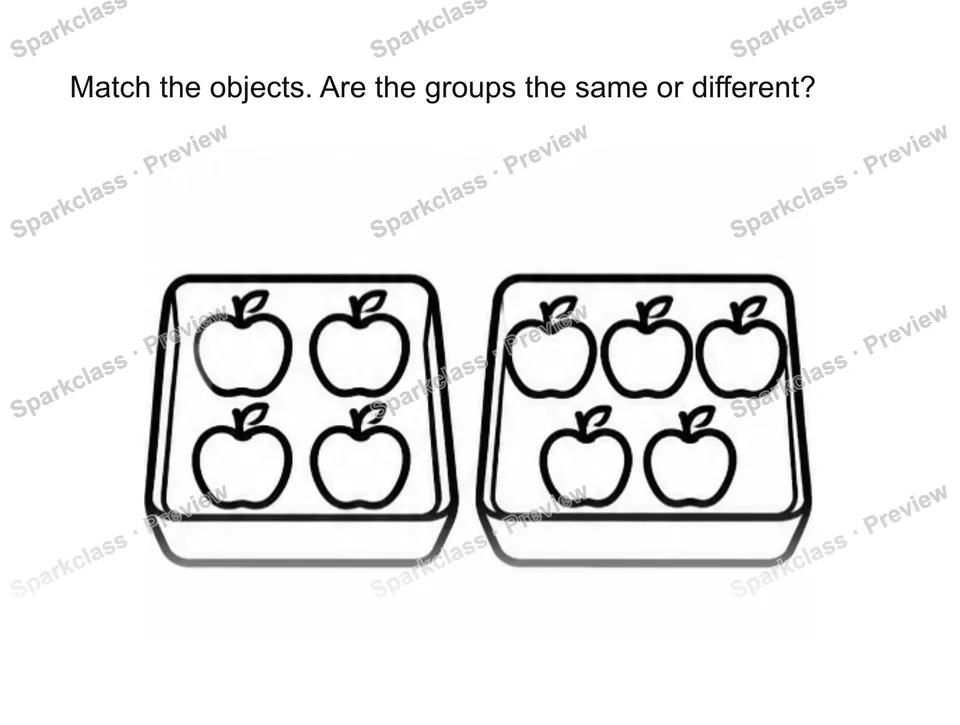Use matching to justify comparison — Kindergarten problem preview