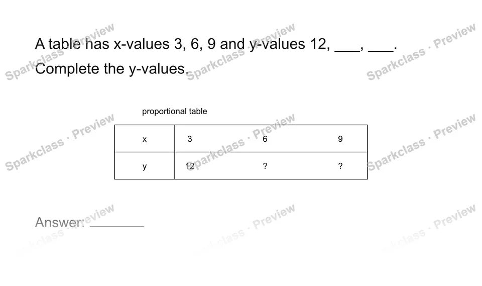 Extend a proportional table — Grade 7 problem preview