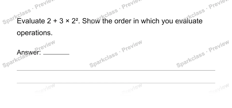 Use conventional order of operations — Grade 6 problem preview