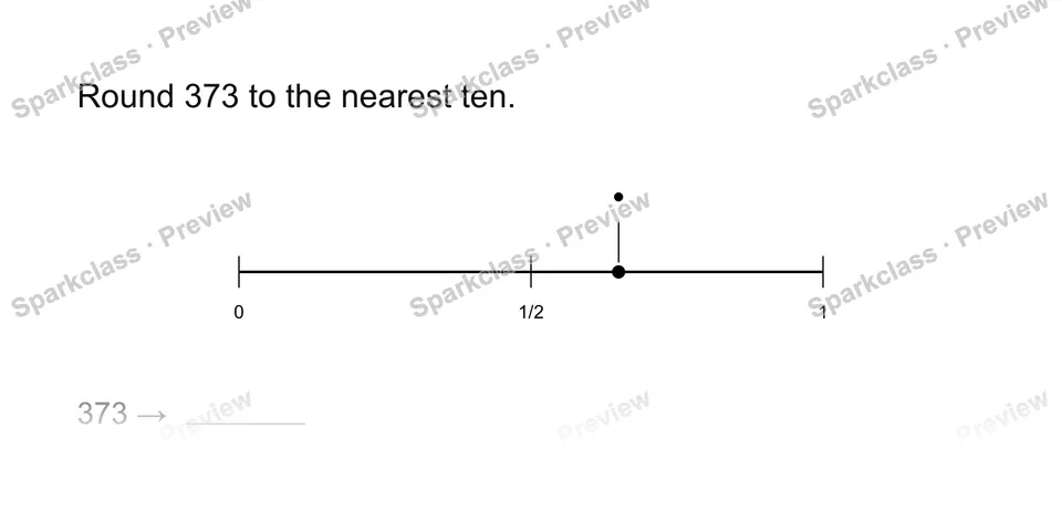 Round to the nearest ten — Grade 3 problem preview