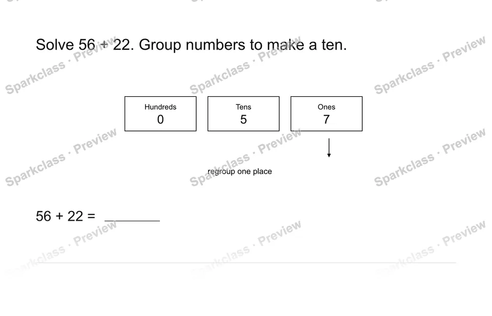 Make a ten while adding — Grade 2 problem preview