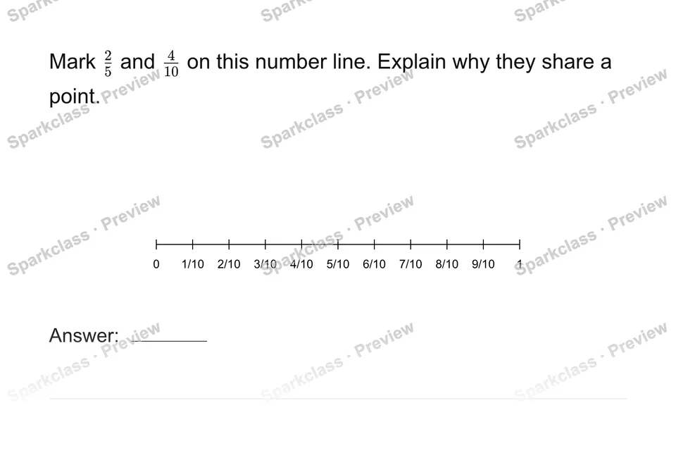 Locate equivalent fractions — Grade 4 problem preview