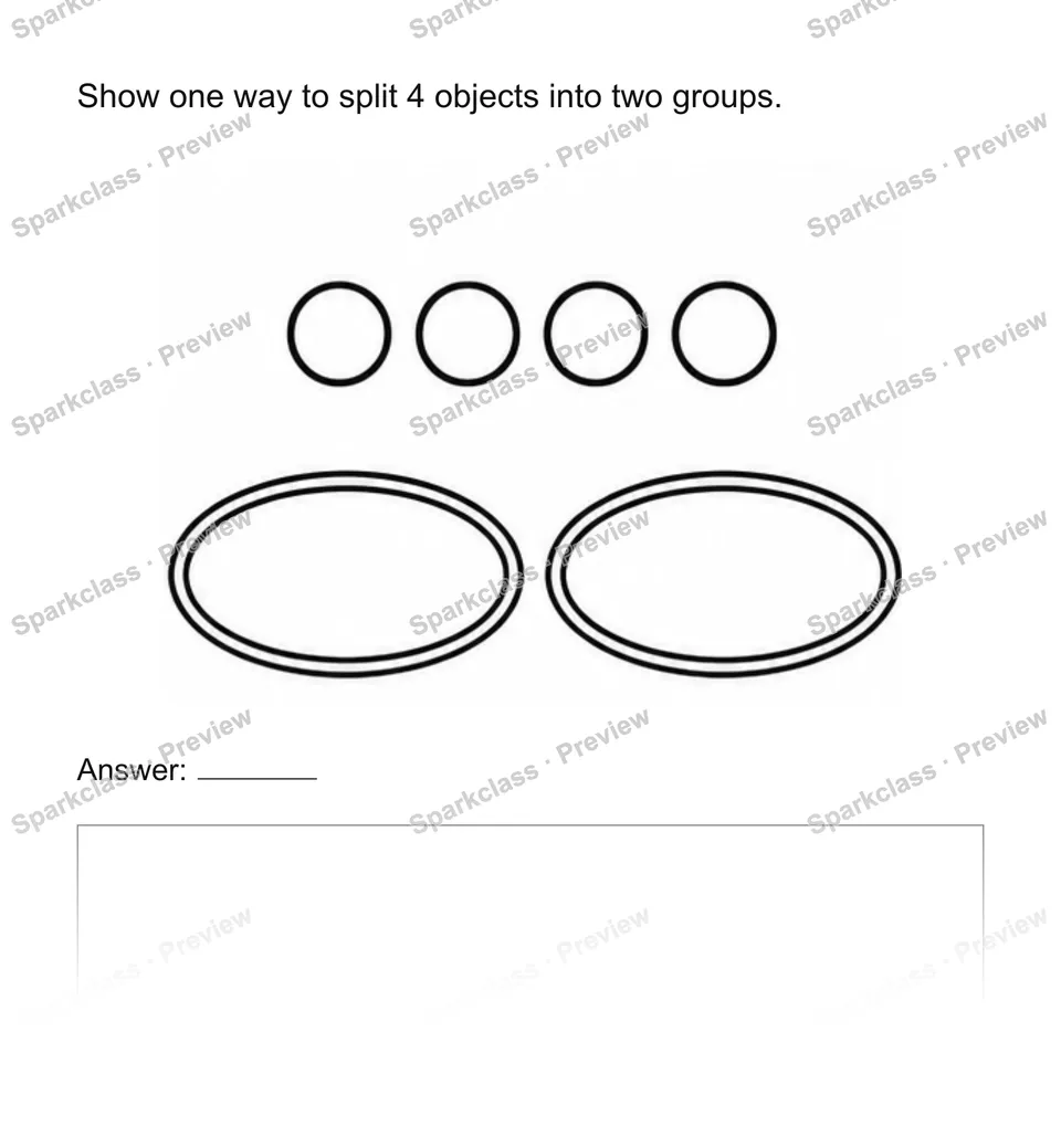 Decompose numbers to 5 — Kindergarten problem preview