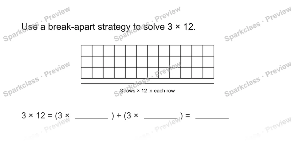 Distributive property — Grade 3 problem preview