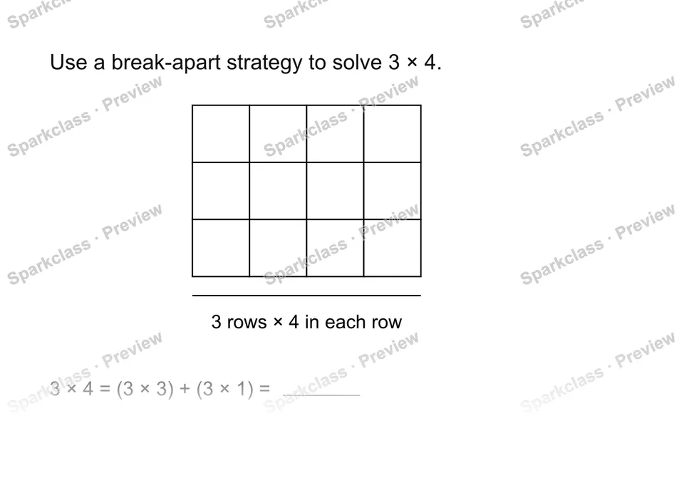 Use a break-apart strategy — Grade 3 problem preview