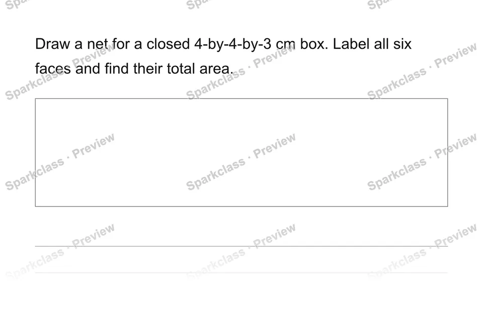 Connect rectangular-prism nets and surface area — Grade 6 problem preview