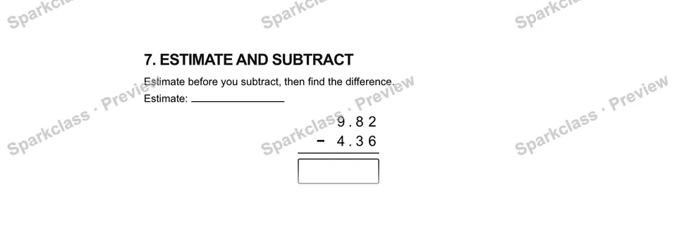 7.Estimate and subtract — Grade 5 problem preview