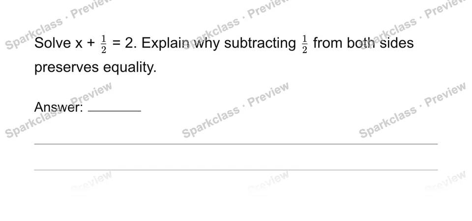 Solve additive one-step equations — Grade 6 problem preview
