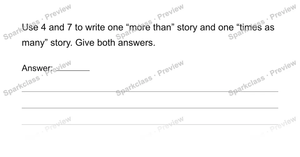 Create two stories — Grade 4 problem preview