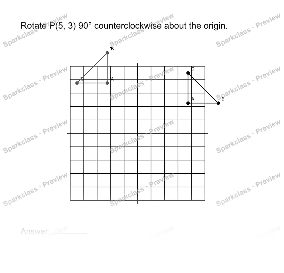 Rotate points — Grade 8 problem preview