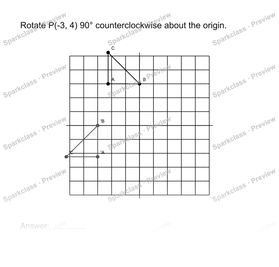 Rotate points — Grade 8 problem preview