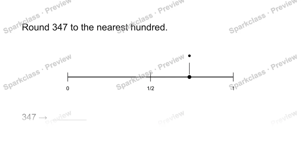 Round to the nearest hundred — Grade 3 problem preview