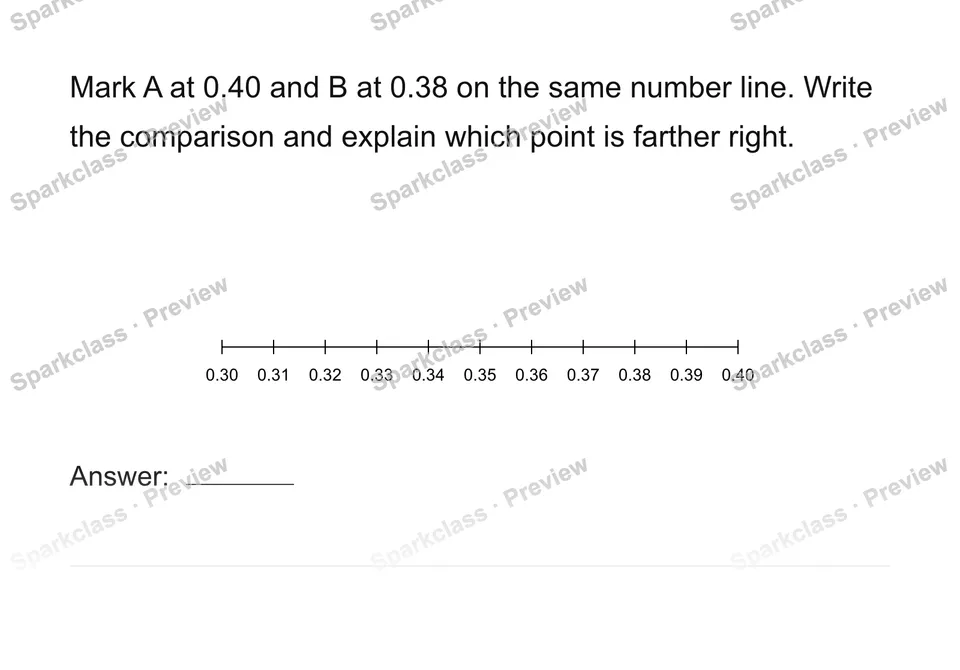 Compare on one number line — Grade 4 problem preview