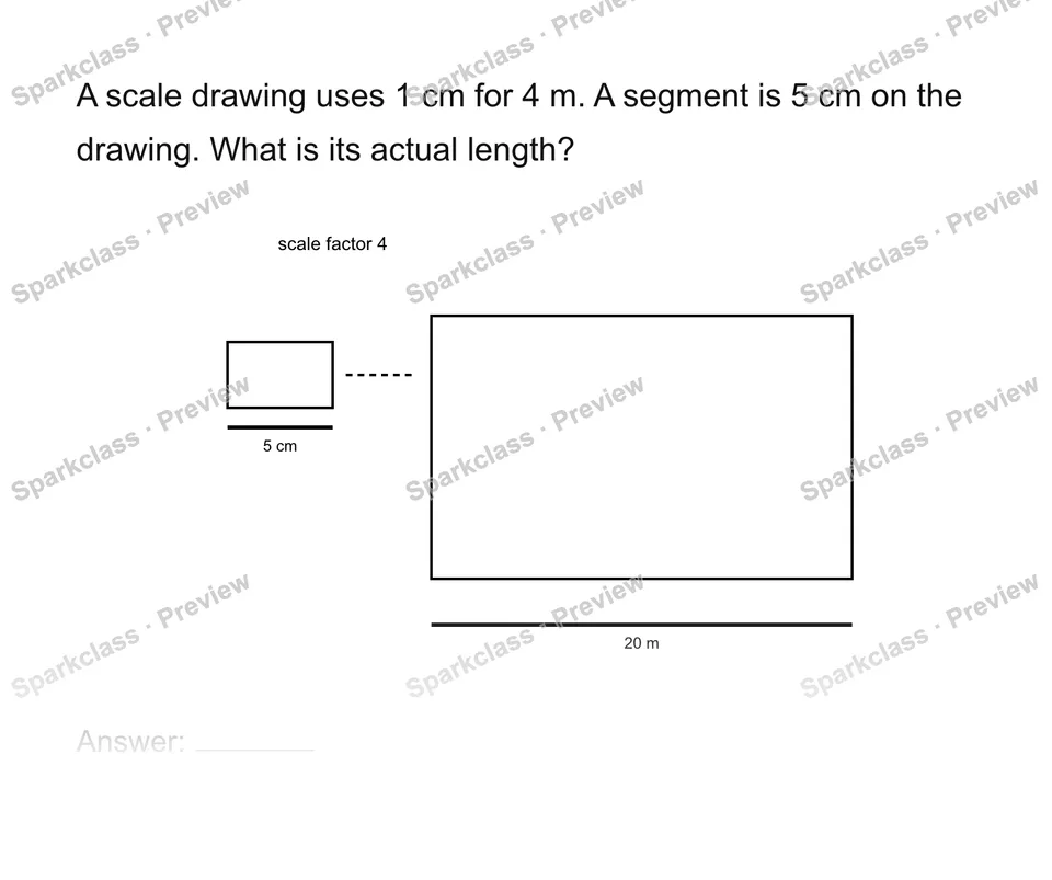 Use a scale factor — Grade 7 problem preview