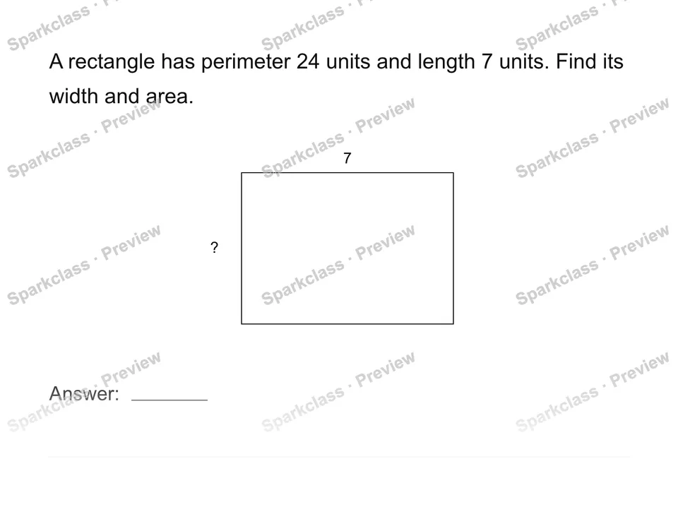 Use rectangle area and perimeter — Grade 4 problem preview