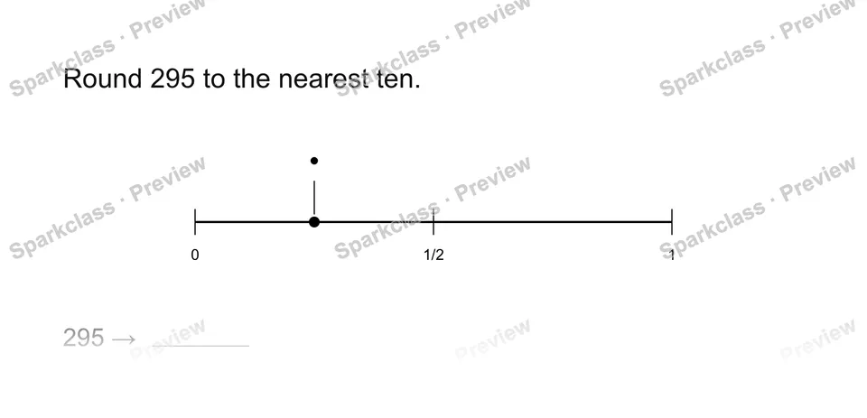 Round to the nearest ten — Grade 3 problem preview