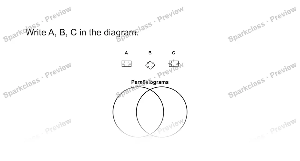 Write A, B, C in the diagram. — Grade 5 problem preview