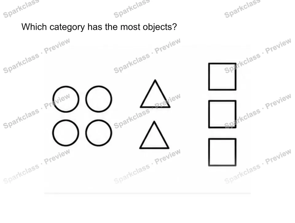 Compare category counts — Kindergarten problem preview