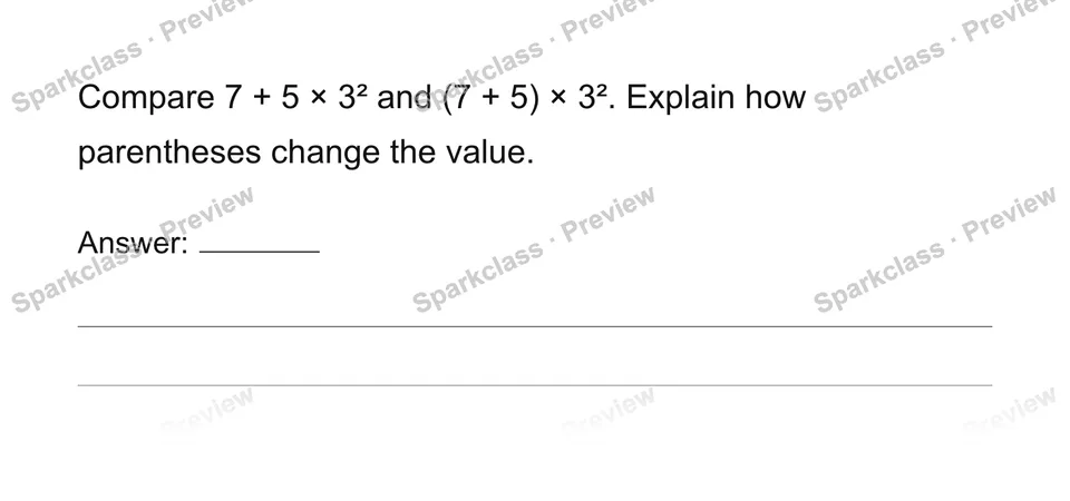 Use conventional order of operations — Grade 6 problem preview