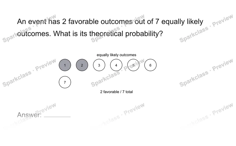 Find theoretical probability — Grade 7 problem preview
