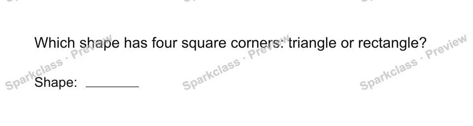 Find a right angle — Grade 1 problem preview