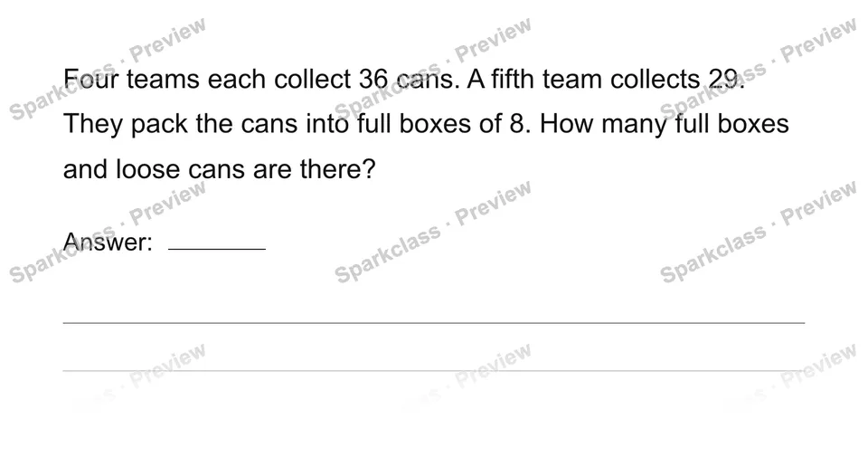 Solve a multi-step situation — Grade 4 problem preview