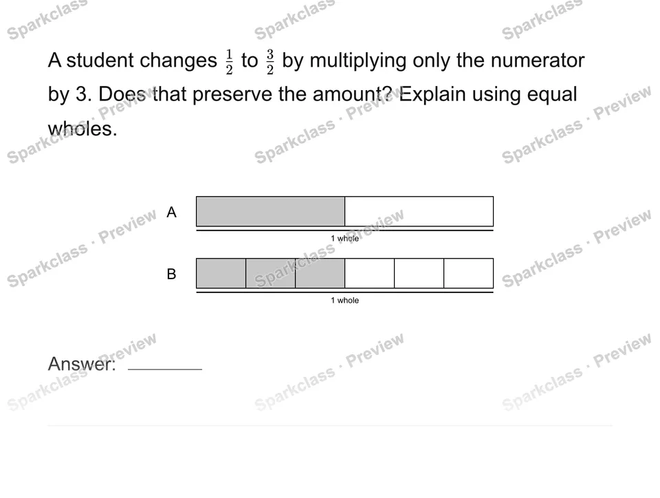 Explain equivalent fractions with models — Grade 4 problem preview