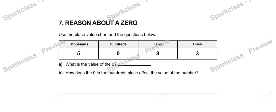 7Reason about a zero — Grade 5 problem preview