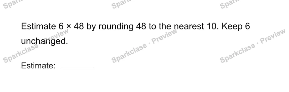 Estimate a product — Grade 4 problem preview