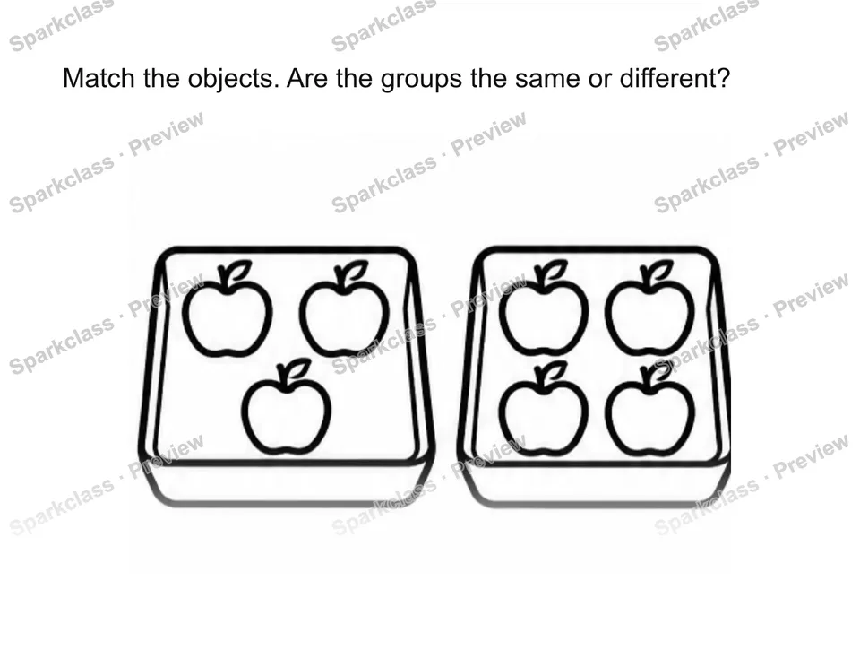 Use matching to justify comparison — Kindergarten problem preview