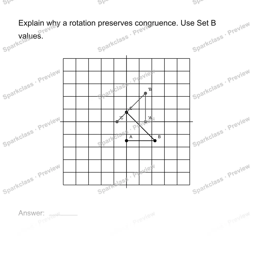 Justify congruence by transformations — Grade 8 problem preview
