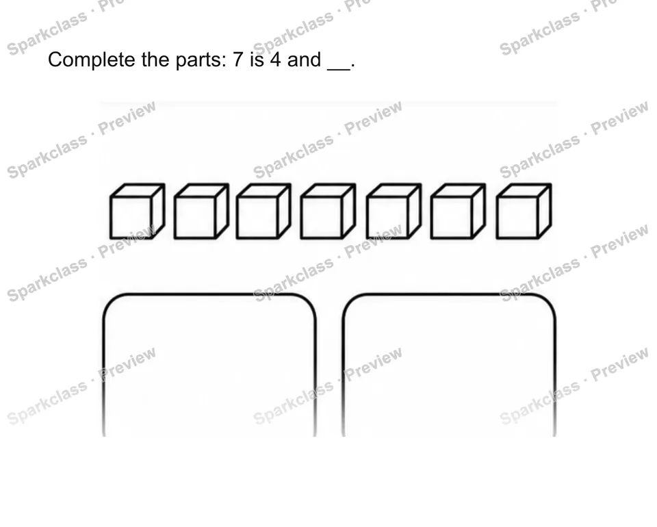 Find the missing part to make 10 — Kindergarten problem preview