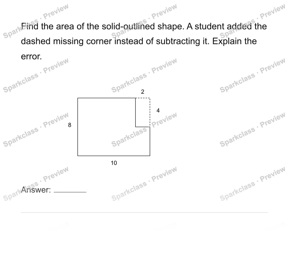 Find areas of composite polygons — Grade 6 problem preview