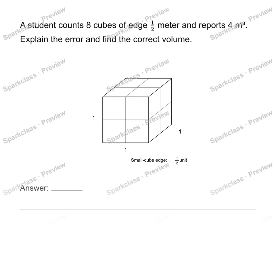 Use fractional edges and unit cubes for volume — Grade 6 problem preview