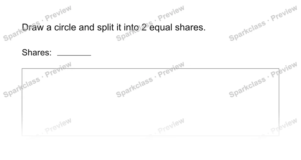 Split a circle — Grade 1 problem preview