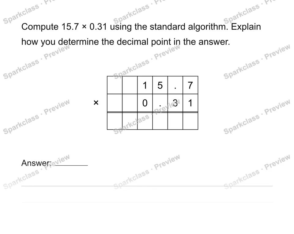 Compute with multi-digit decimals — Grade 6 problem preview
