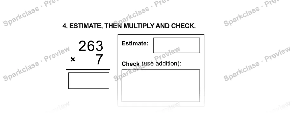 4.Estimate, then multiply and check. — Grade 5 problem preview