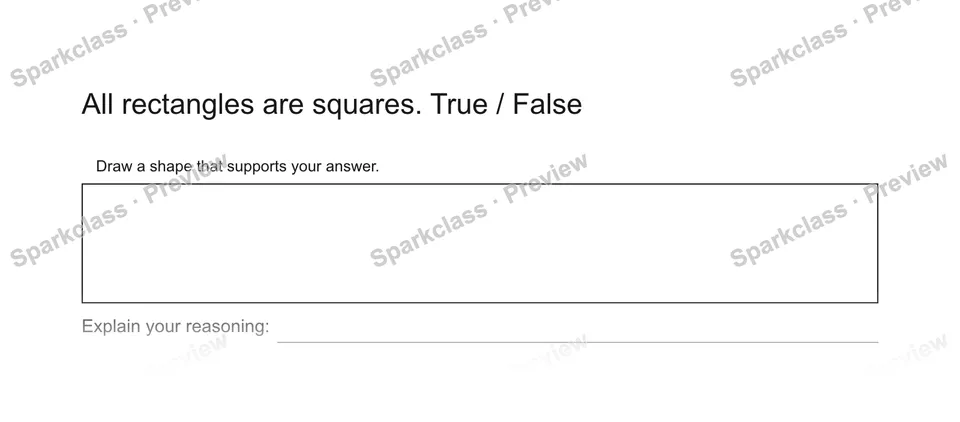 All rectangles are squares. True / False — Grade 5 problem preview