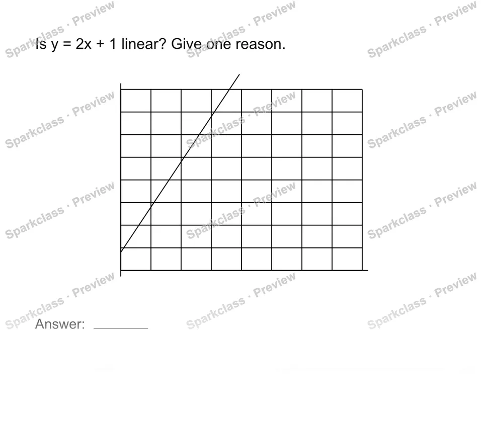 Recognize a linear function — Grade 8 problem preview