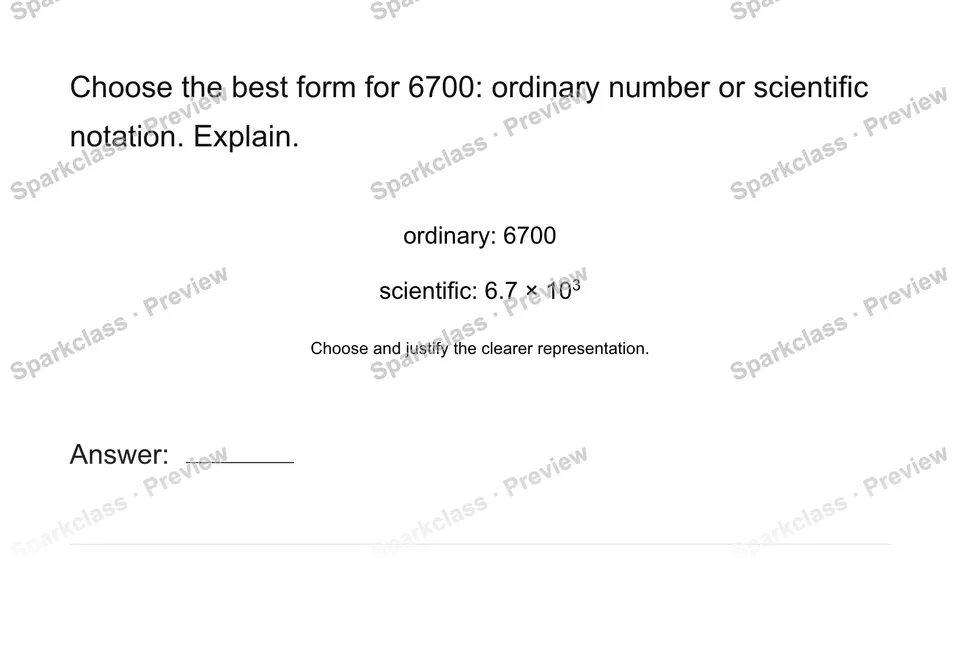 Choose an equivalent representation — Grade 8 problem preview